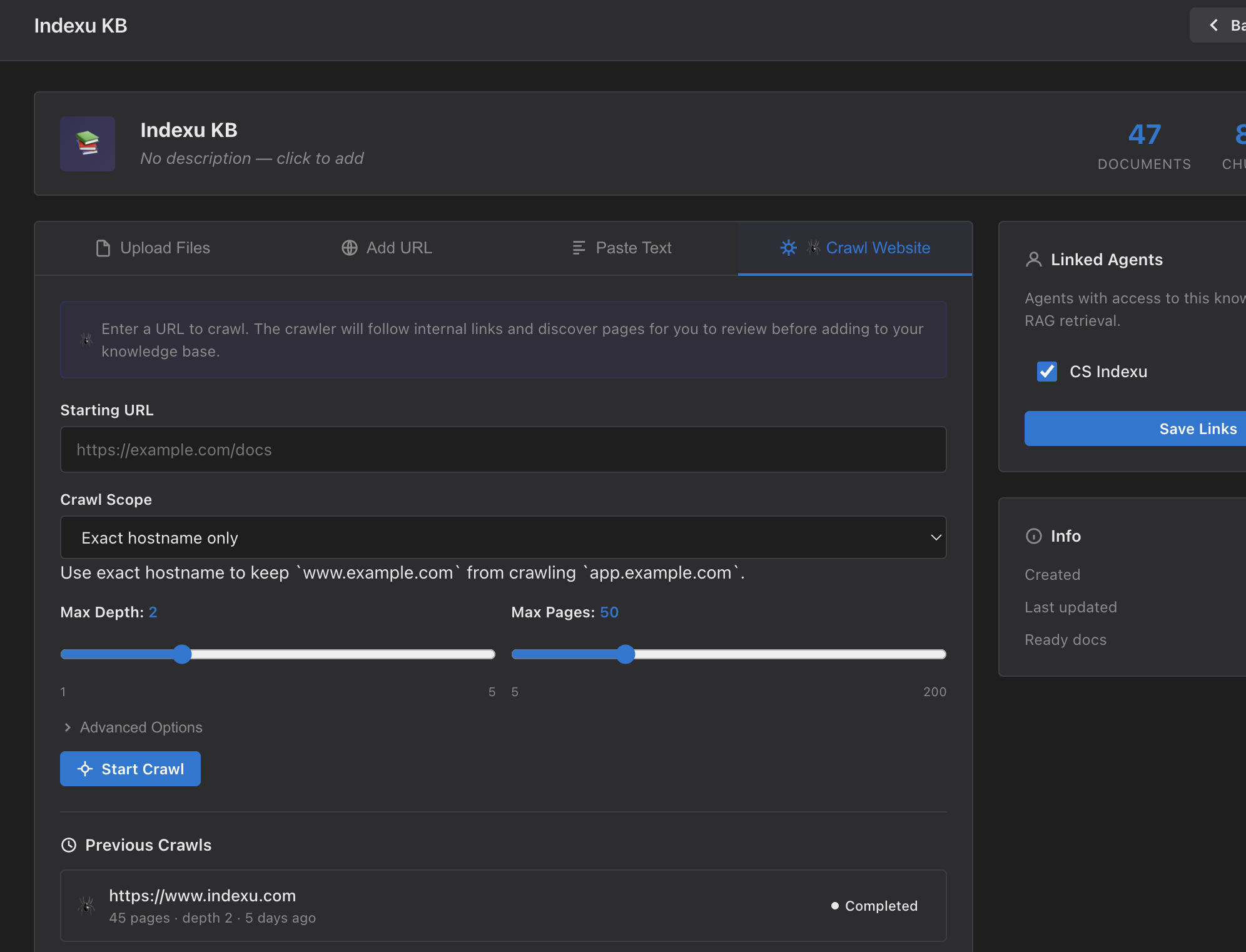 Documents • Web Crawl • Vector Search